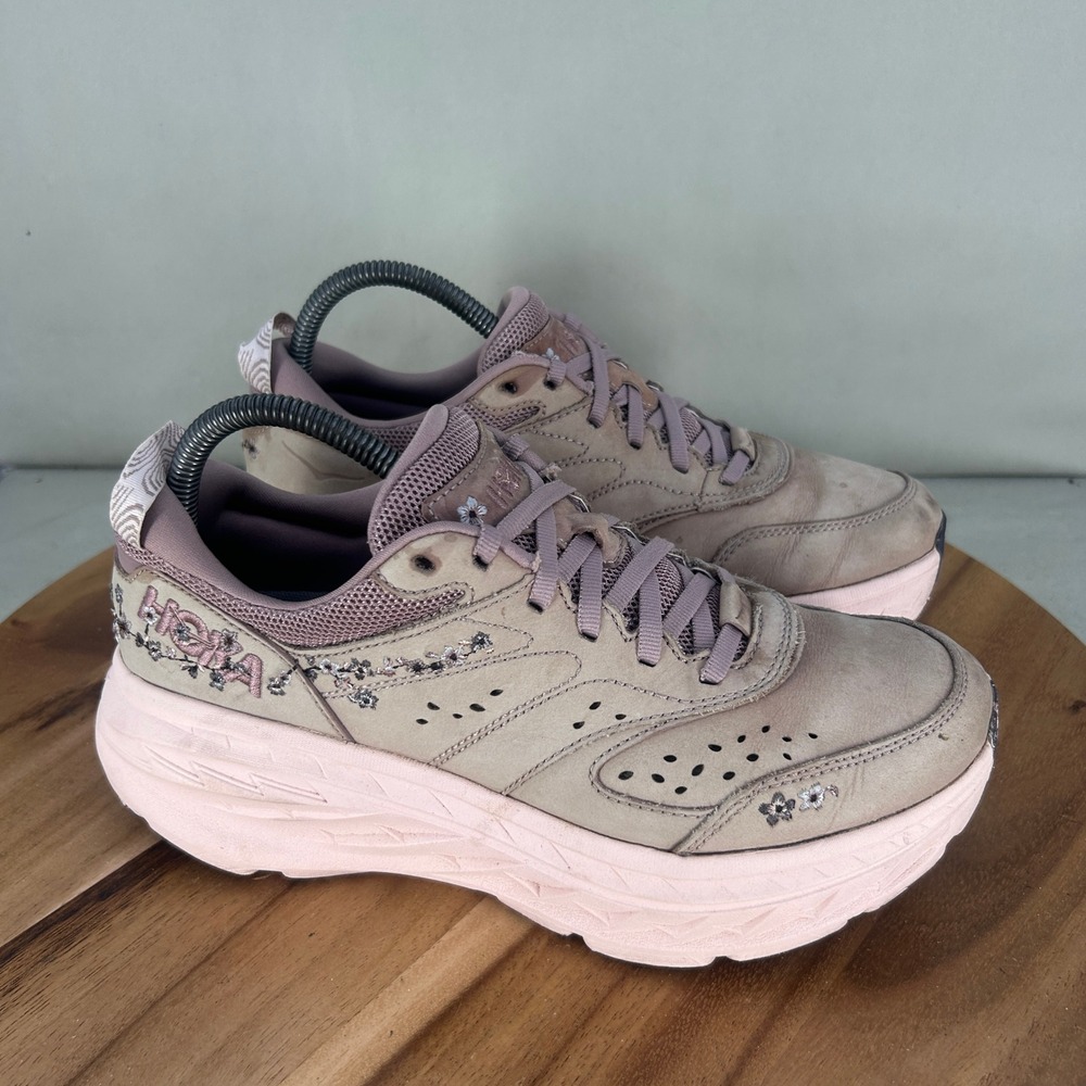 Hoka One One Bondi L BP Shifting Sand Pale Mauve Sneakers Womens Size 8.5